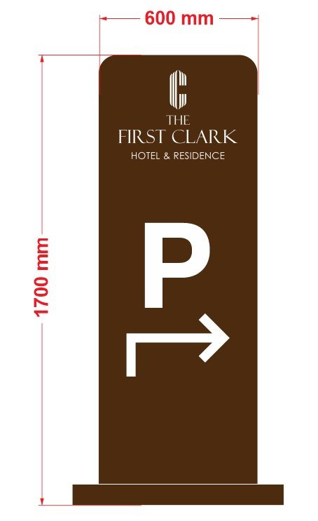 Parking totem drawing, 600 mm wide by 1700 mm high